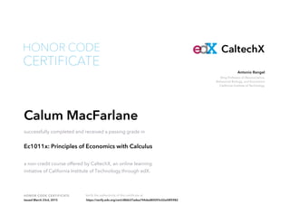 Caltech Honor Code Certificate | PDF