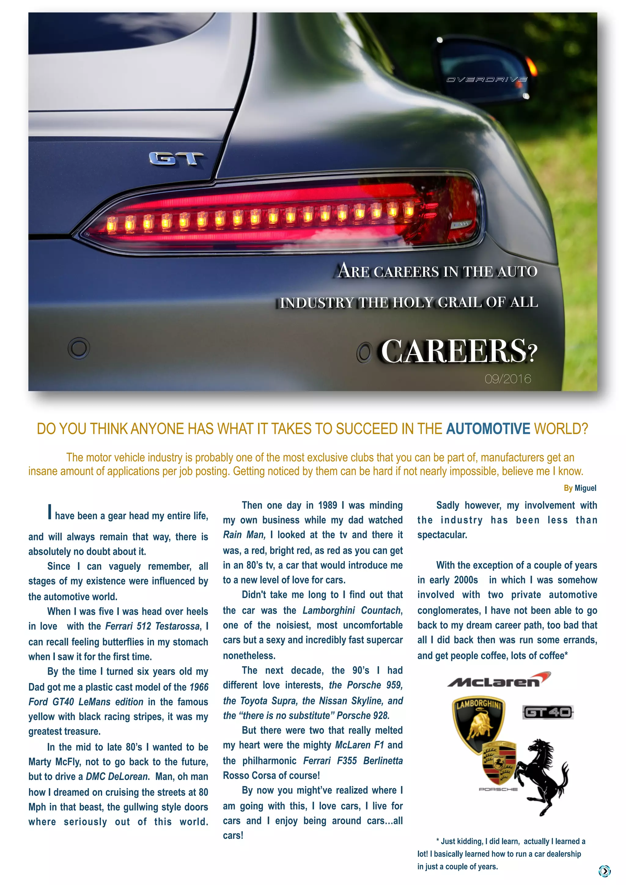 Careers in automotive industry PDF
