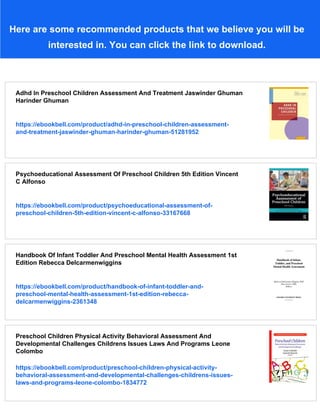 Preschool Assessment Principles And Practices 1st Edition Marla R ...