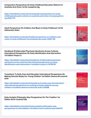 International Perspectives On Early Childhood Research A Day In The ...