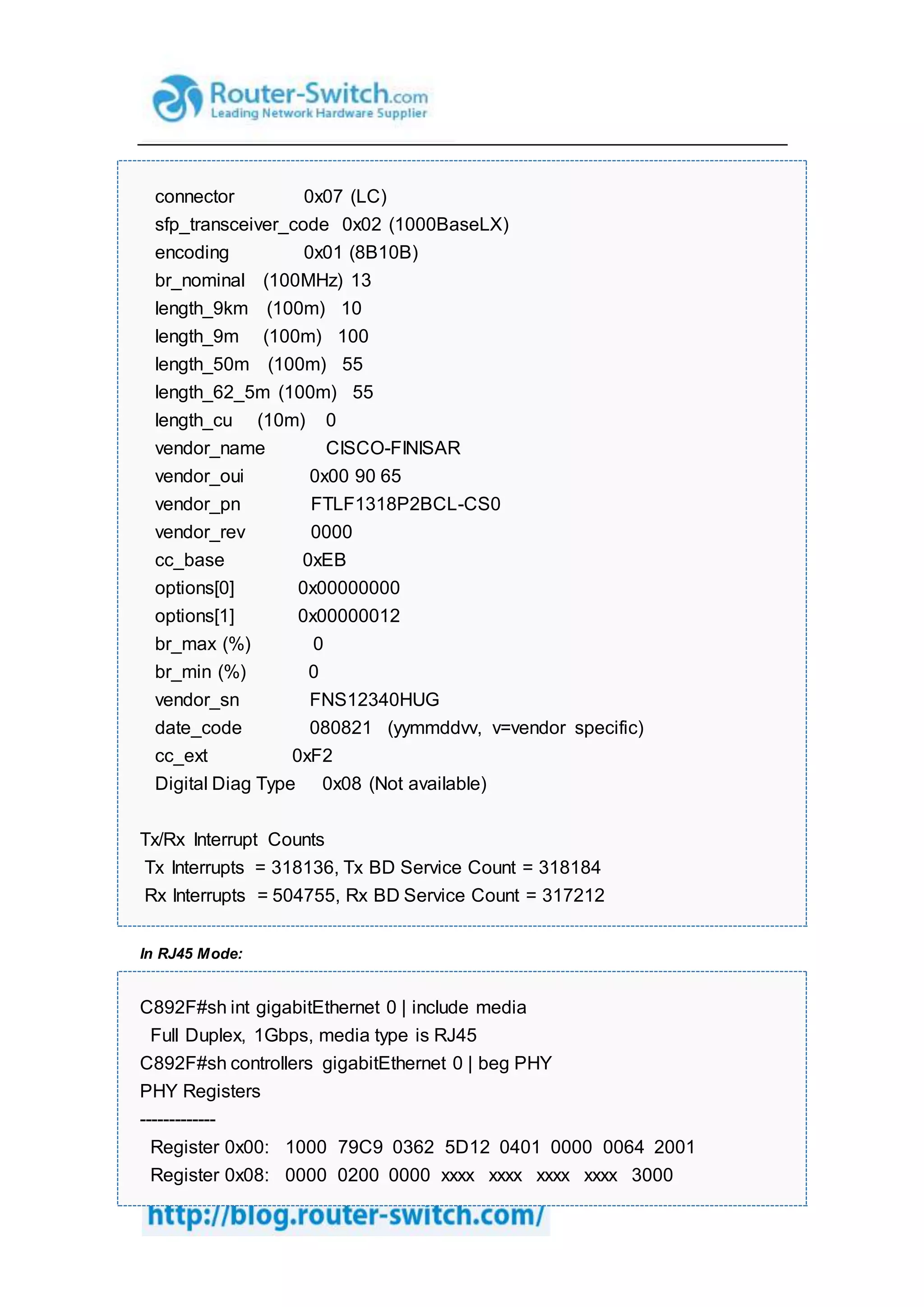 892 f sfp configuration example | DOCX