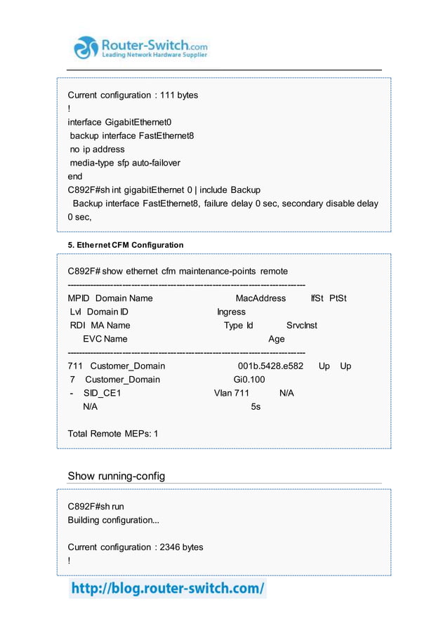 892 f sfp configuration example | DOCX | Computer Networking | Computing