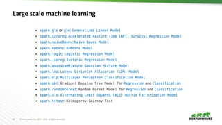 32 ©	Hortonworks	Inc.	2011	– 2016.	All	Rights	Reserved
Large scale machine learning
 