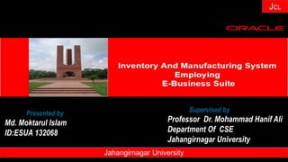 Janhangirnagar University
JCL
Presented by
Md. Moktarul Islam
ID:ESUA 132068
Jahangirnagar University
Supervised by
Professor Dr. Mohammad Hanif Ali
Department Of CSE
Jahangirnagar University
 