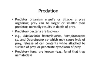 Predation Microbe Microbial ecology and its importance in agriculture | PPTX