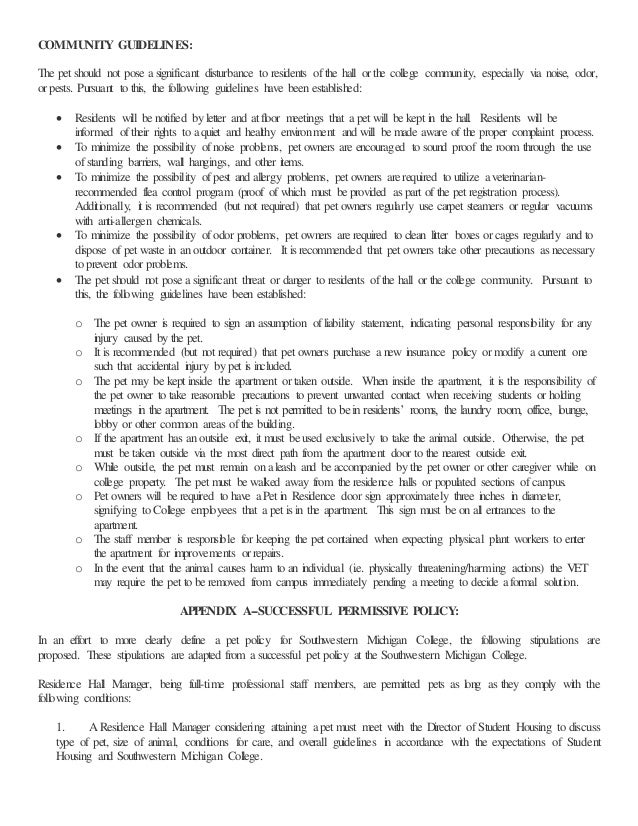 SMC Permissive Pet Policy