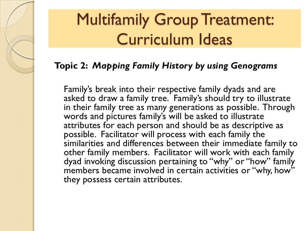 Multifamily Group An Auxiallary Treatment Modality to Family Therapy