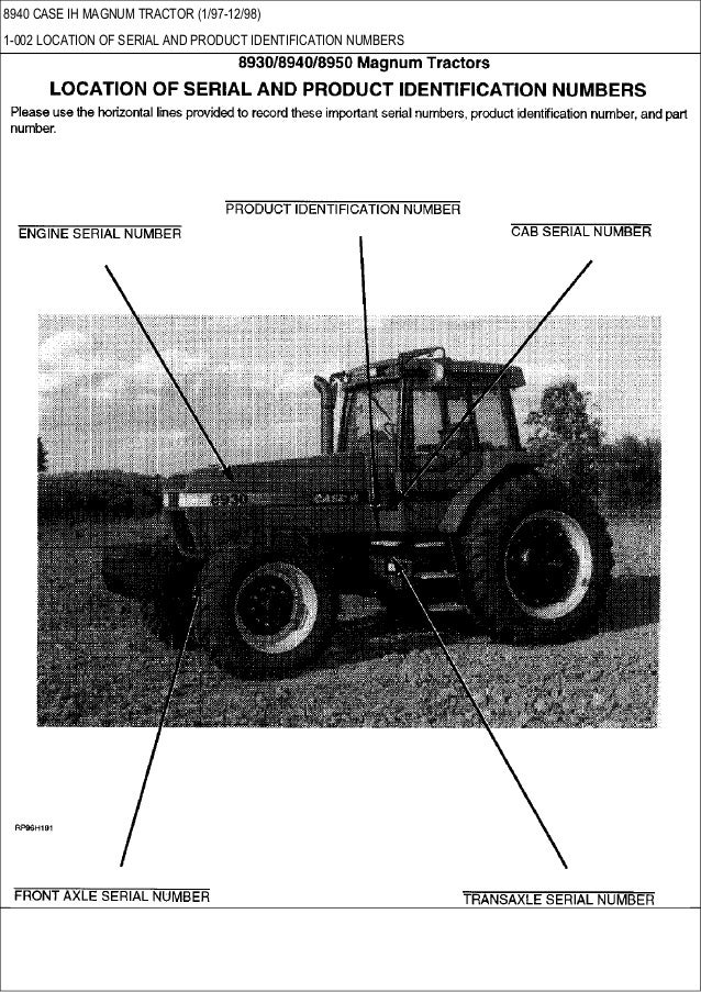 8940 CASE IH Magnum tractor parts catalog