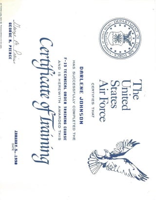 US Airforce certificate