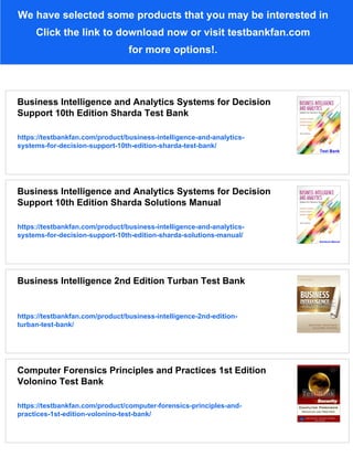 Decision Support and Business Intelligence Systems 9th Edition Turban ...