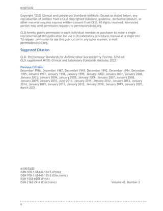 M100 Performance Standards for Antimicrobial Susceptibility Testing ...