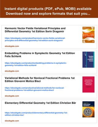 Variational Problems in Differential Geometry 1st Edition Professor ...
