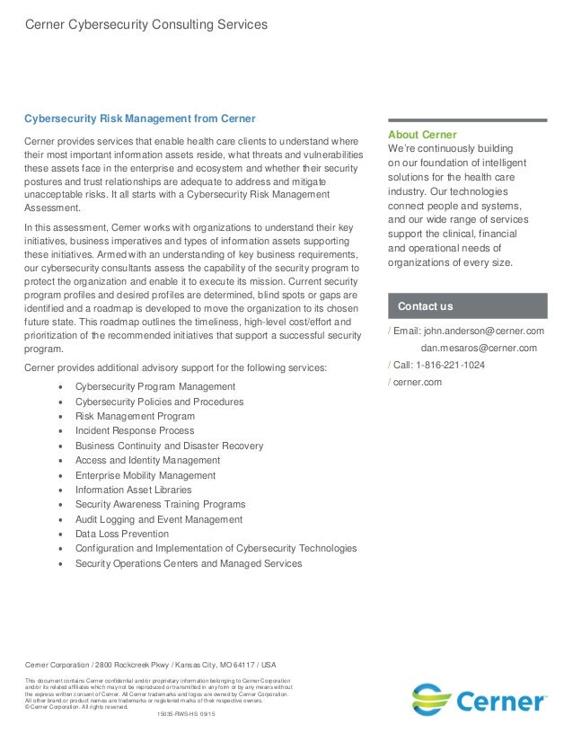 Cybersecurity Consulting Services flyer