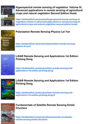 Land Surface Remote Sensing in Continental Hydrology 1st Edition ...