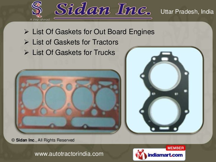 List Of Gaskets For Cars by Sidan Inc. Ghaziabad