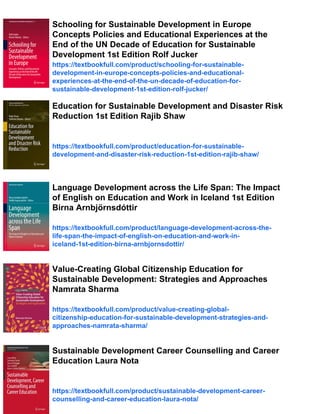 Green Schools Globally Stories of Impact on Education for Sustainable ...