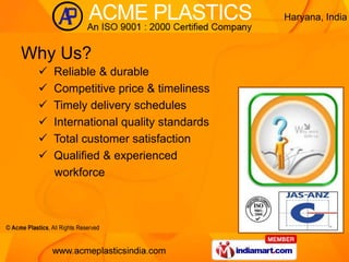 Haryana, India


Why Us?
    Reliable & durable
    Competitive price & timeliness
    Timely delivery schedules
    I...