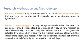 Comprehensive Guide to Research: Concepts, Types, and Methodology | PPTX