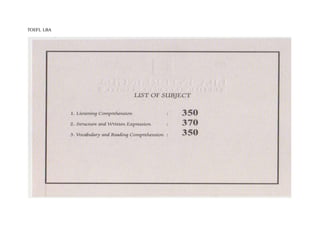 TOEFL LBA
 