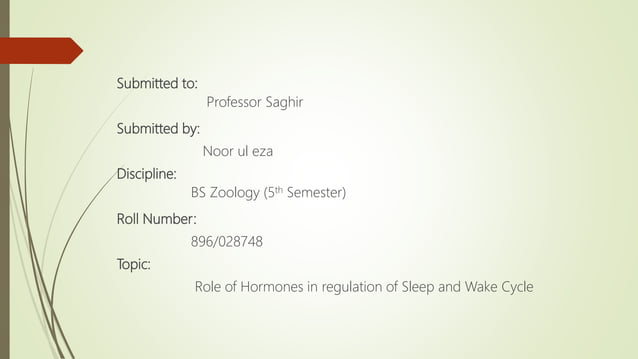 SLEEP AND WAKE CYCLE.pptx | Hormonal Disorders | Endocrine and ...