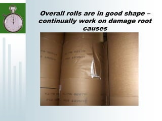 Overall rolls are in good shape –
continually work on damage root
causes
 