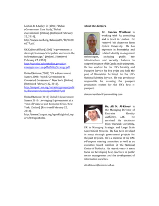 Supporting e-Government Progress in the United Arab Emirates