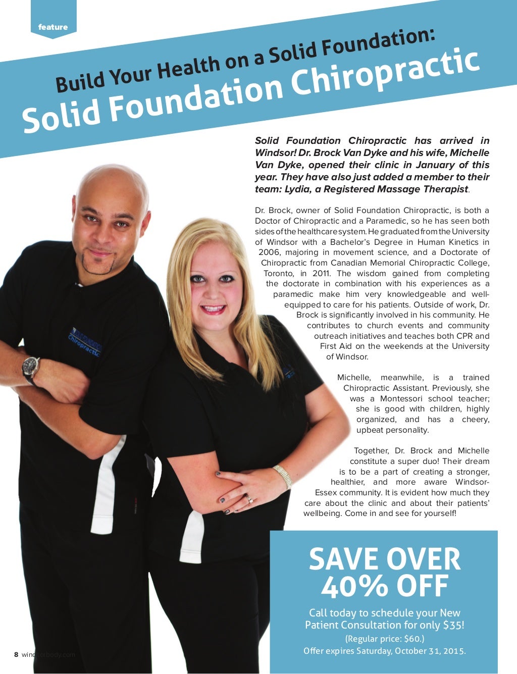 Windsor Body Magazine Solid Foundation Chiropractic Feature