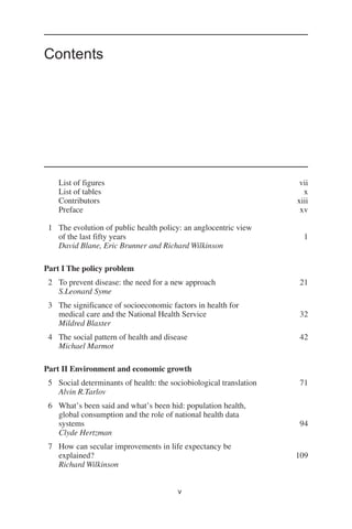 Health and Social Organization David Blane | PDF