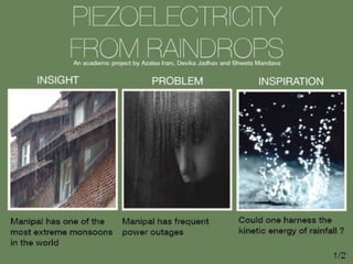 Piezo-electricity from Raindrops