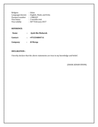 Azhar Ref azhar CV | DOCX