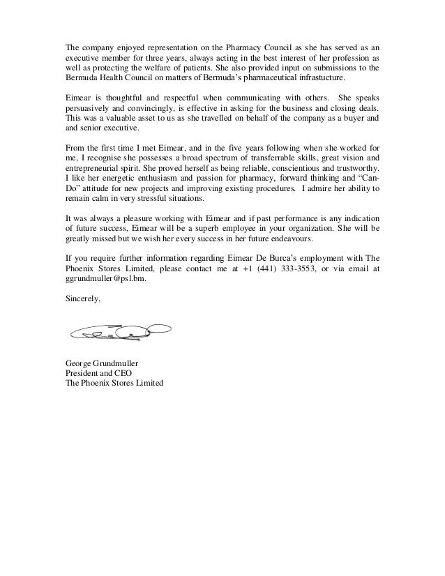 employment reference letter