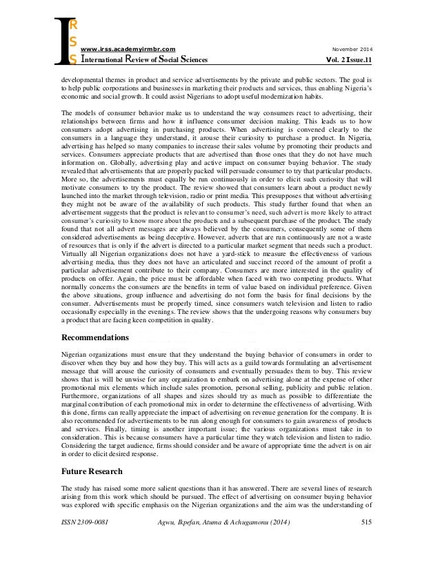 research papers on consumer buying behaviour
