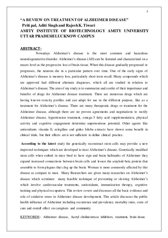 research paper on alzheimers disease