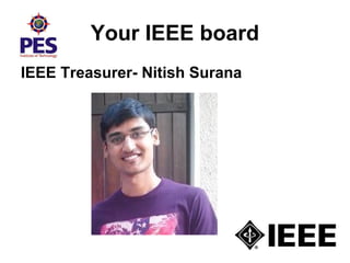 Your IEEE board
IEEE Treasurer- Nitish Surana
 