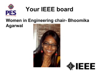 Your IEEE board
Women in Engineering chair- Bhoomika
Agarwal
 