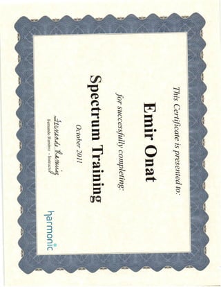Certificate Spectrum Training October 2011