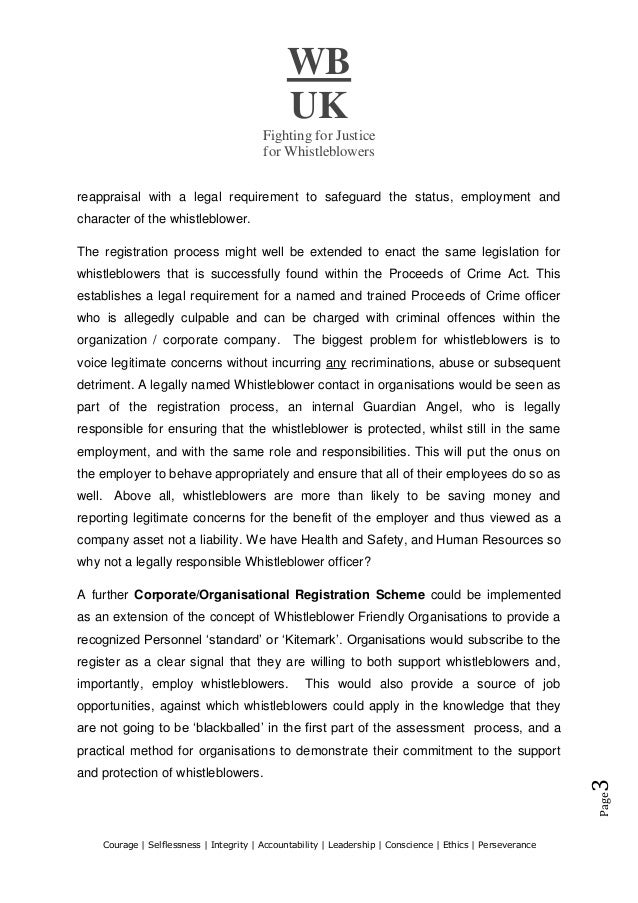 Whistleblowers UK Major Issue Policy Statement Updated 161115