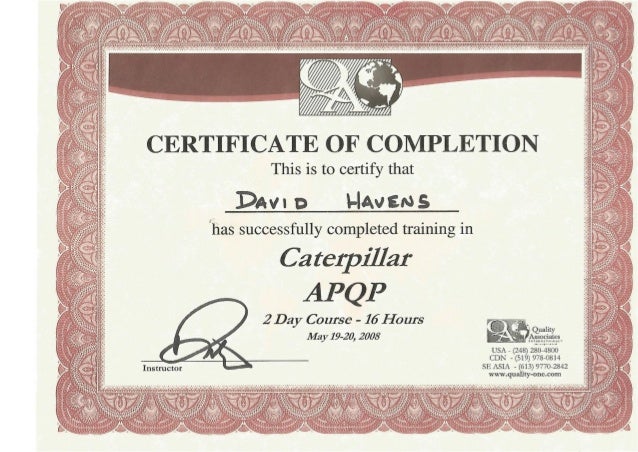 CAT APQP certification CAT APQP certification