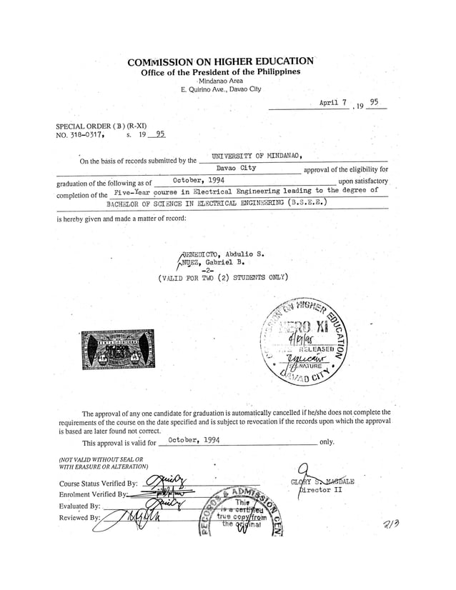 3 certificate of authentication and verification cav 
