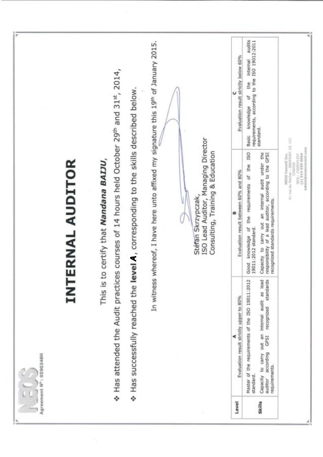 AUDIT CERTIFICATE