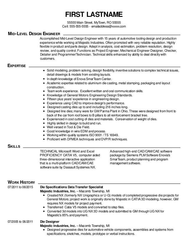 Main components of a resume