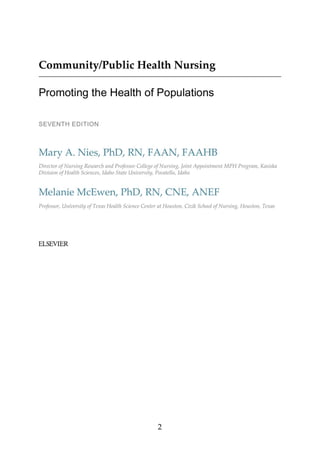Community Public Health Nursing Promoting the Health of Populations 7th ...