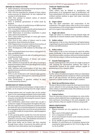 Comparative Studies Of Sonication Culture With Tissue Culture And Yield