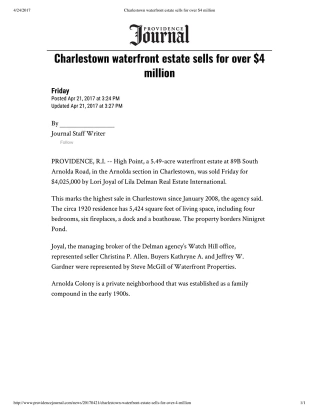 High Point Providence Journal