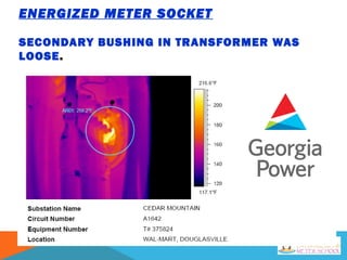 ENERGIZED METER SOCKET
SECONDARY BUSHING IN TRANSFORMER WAS
LOOSE.
 