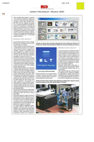 01/05/2015 PAG. 72-76 .. .. ..
.. .. ..
.. .. ..
.. .. ..
direttore: Pietro Batacchi - diffusione: 30000
 