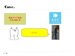 Case.
東南アジア某国
日系企業さま
(東南アジアだし
回線 遅いしなぁ。。)
68
 