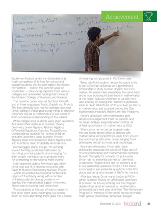 23December 17, 2015
Achievement