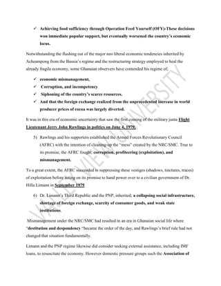 Structural Adjustment Programmes in Ghana | PDF