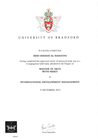 MA in international development management